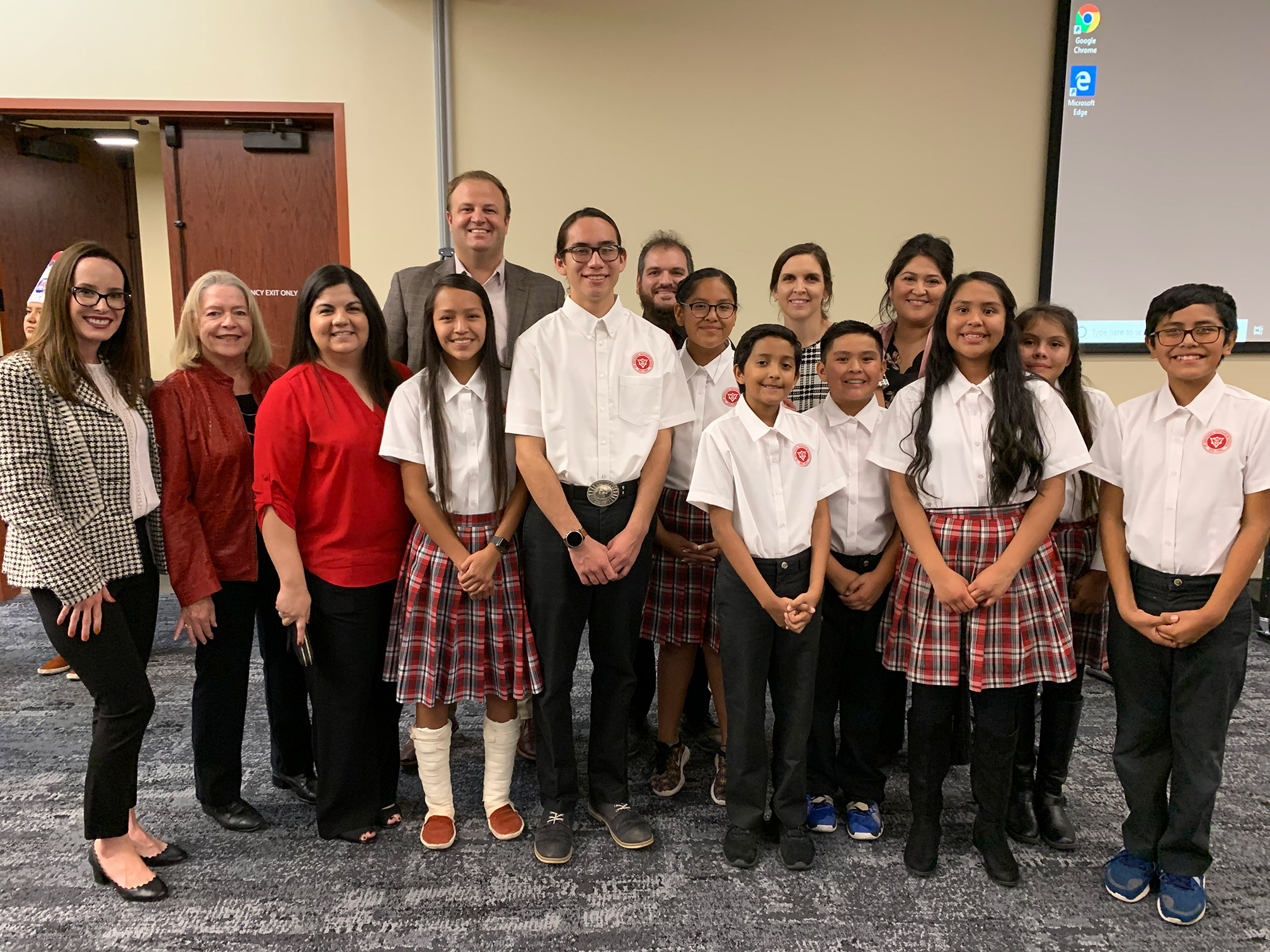 St Michael Indian School students with ALF officers